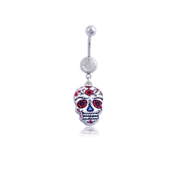 Jewelry - 1 LEFT 🎀3/$23🎀  Painted Skull Belly Ring